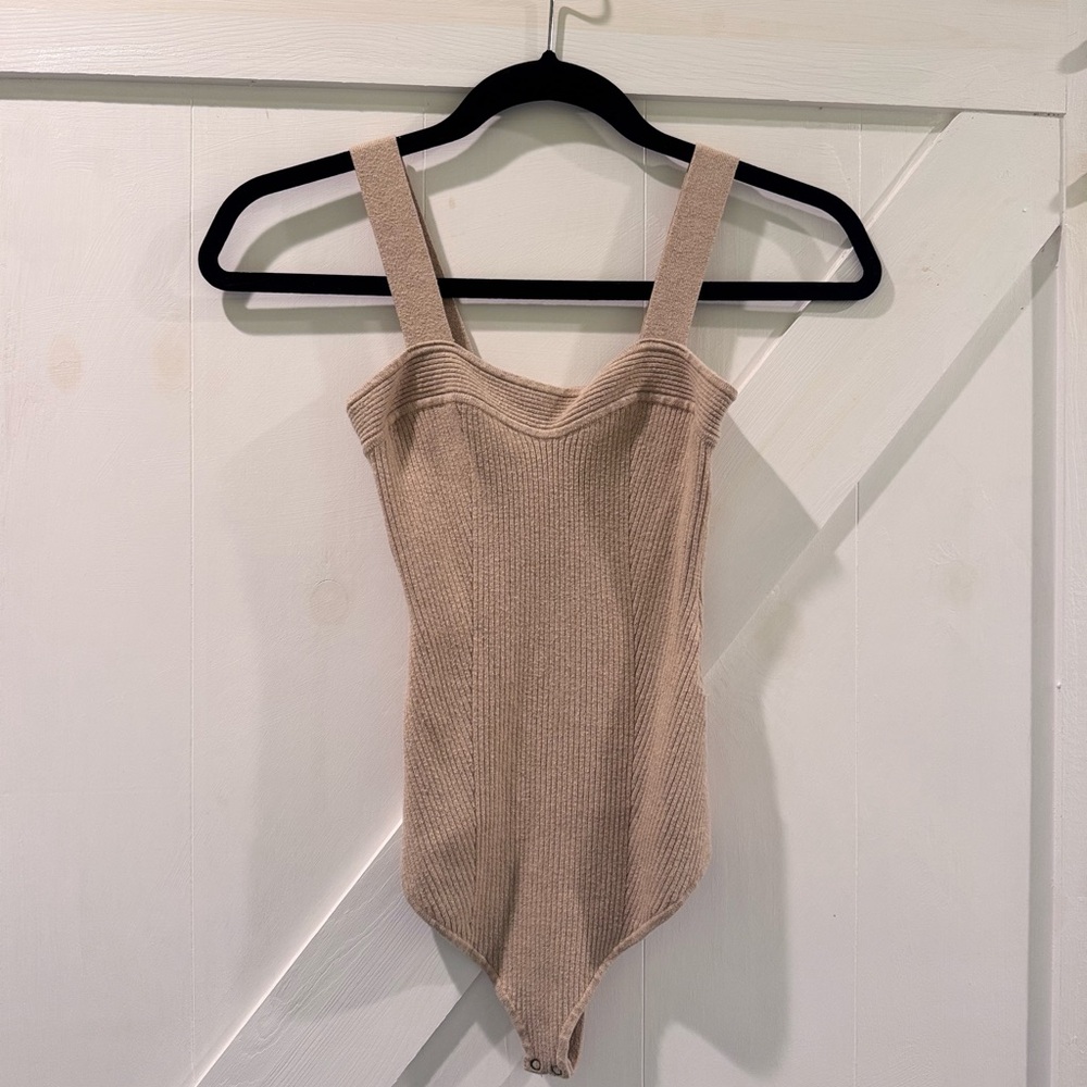 Abercrombie & Fitch Tan Ribbed Bodysuit